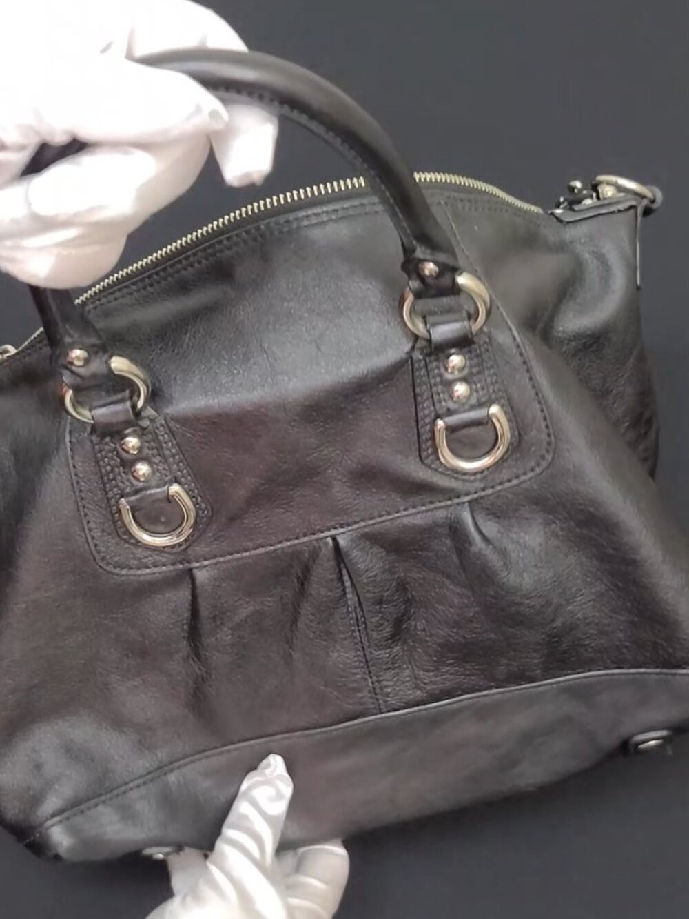 Coach Black Leather Ashley Convertible Satchel F15445 - Picture 6 of 8